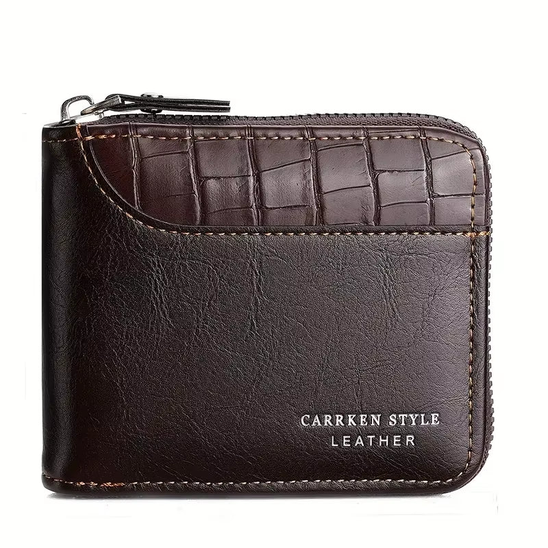 Leather RFID Zipper Wallet for Men & Women