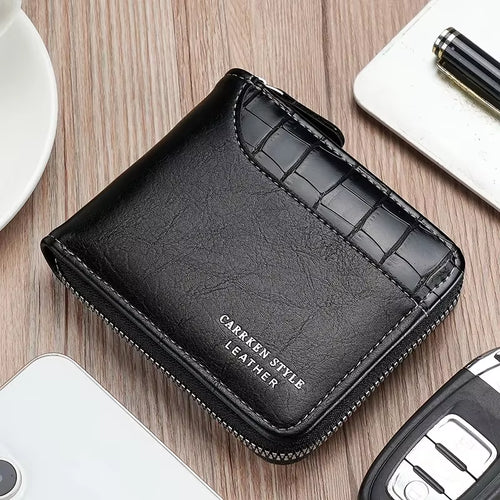 Leather RFID Zipper Wallet for Men & Women