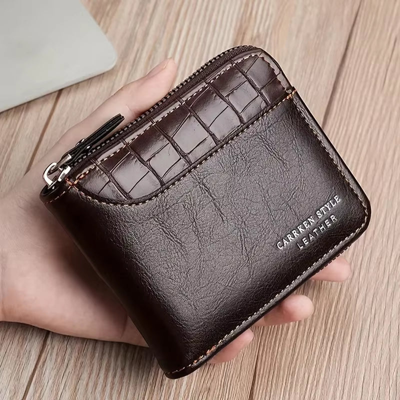 Leather RFID Zipper Wallet for Men & Women