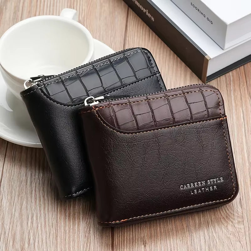 Leather RFID Zipper Wallet for Men & Women
