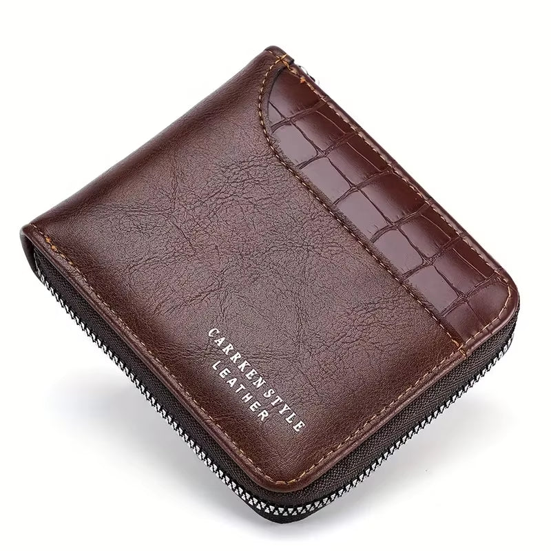 Leather RFID Zipper Wallet for Men & Women