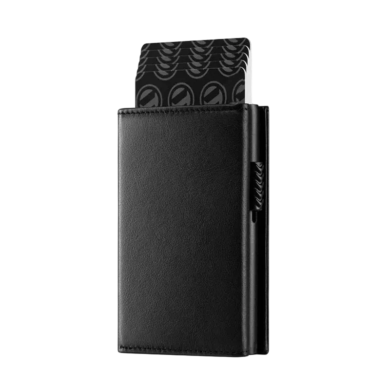 Carbon Fiber & Aluminum Men'S Bifold Wallet - RFID Blocking Automatic Pop-Up Cardholder, Coin Compartments, Business Money Purse