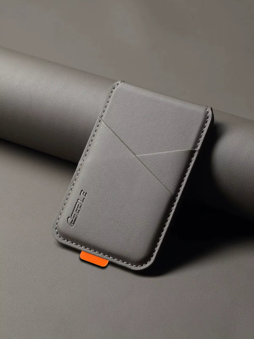 Luxury Leather Cellphone Magsafe Magnetic Card Holder for Iphone 14 13 15 16 17 Pro Max 16Plus RFID Anti-Skimming Bank ID Card